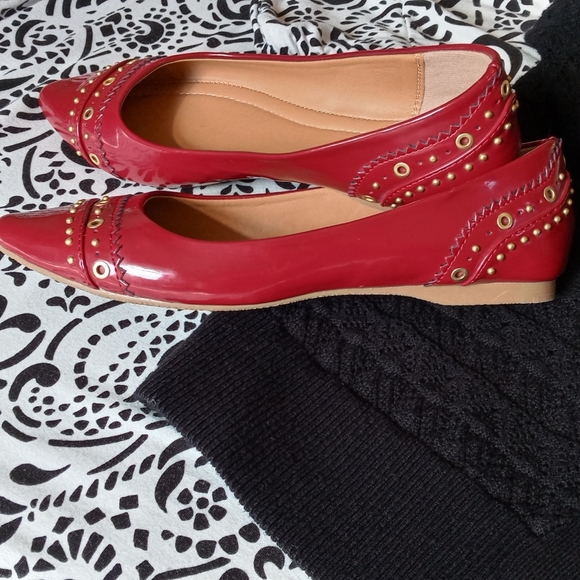 Bass Layla Red and Gold faux leather flats - Picture 8 of 8